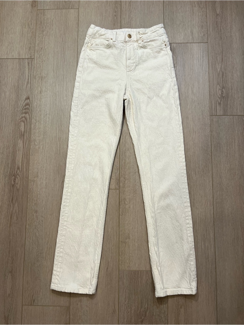 ZARA Cream High-Rise Straight-Leg Jeans - FREE SHIPPING on Bundles $95+